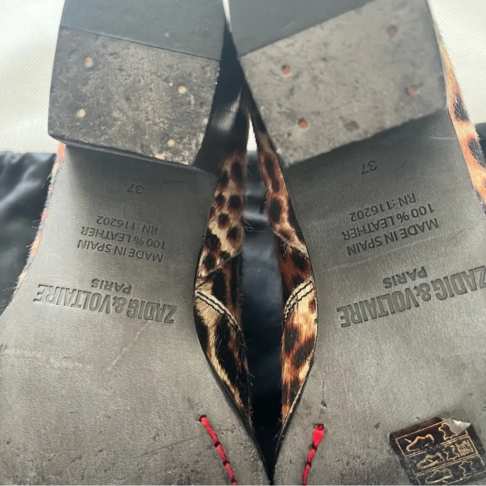 Zadig&Voltaire Molly leopard-print ankle boots Size 37 - Picture 13 of 14